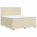 vidaXL Boxspring ágy matraccal Krémszínű 140 x 190 cm Szövet