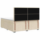 vidaXL Boxspring ágy matraccal Krémszínű 140 x 190 cm Szövet