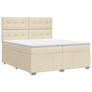 vidaXL Boxspring ágy matraccal Krémszínű 140 x 190 cm Szövet