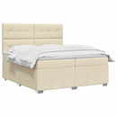 vidaXL Boxspring ágy matraccal Krémszínű 140 x 190 cm Szövet