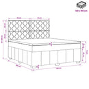 vidaXL Boxspring ágy matraccal fejtámlával Fekete 140 x 190 cm Szövet