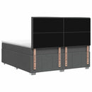vidaXL Boxspring ágy matraccal Sötétszürke 140 x 200 cm Szövet