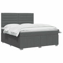 vidaXL Boxspring ágy matraccal Sötétszürke 140 x 200 cm Szövet