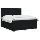 vidaXL Boxspring ágy matraccal fejtámlával Fekete 140 x 200 cm Szövet