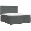 vidaXL Boxspring ágy matraccal Sötétszürke 140 x 200 cm Szövet