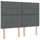 vidaXL Boxspring ágy matraccal Sötétszürke 140 x 200 cm Szövet