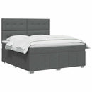 vidaXL Boxspring ágy matraccal Sötétszürke 140 x 200 cm Szövet