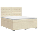 vidaXL Boxspring ágy matraccal Krémszínű 140 x 200 cm Szövet