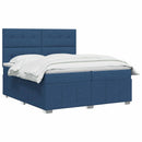 vidaXL Boxspring ágy matraccal fejtámlával Kék 160 x 200 cm Szövet