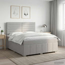 vidaXL Boxspring ágy matraccal Világosszürke 160 x 200 cm Szövet