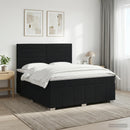 vidaXL Boxspring ágy matraccal fejtámlával Fekete 140 x 200 cm Szövet