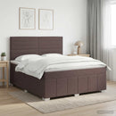 vidaXL Boxspring ágy matraccal Sötét Barna 160 x 200 cm Szövet