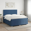 vidaXL Boxspring ágy matraccal fejtámlával Kék 140 x 200 cm Szövet