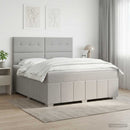 vidaXL Boxspring ágy matraccal Világosszürke 140 x 200 cm Szövet