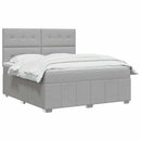 vidaXL Boxspring ágy matraccal Világosszürke 180 x 200 cm Szövet