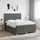 vidaXL Boxspring ágy matraccal Sötétszürke 140 x 200 cm Szövet