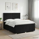 vidaXL Boxspring ágy matraccal fejtámlával Fekete 160 x 200 cm Szövet