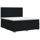 vidaXL Boxspring ágy matraccal fejtámlával Fekete 180 x 200 cm Szövet