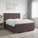 vidaXL Boxspring ágy matraccal Sötét Barna 160 x 200 cm Szövet