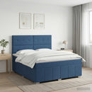 vidaXL Boxspring ágy matraccal fejtámlával Kék 160 x 200 cm Szövet