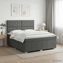 vidaXL Boxspring ágy matraccal Sötétszürke 180 x 200 cm Szövet