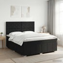 vidaXL Boxspring ágy matraccal fejtámlával Fekete 180 x 200 cm Szövet