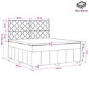 vidaXL Boxspring ágy matraccal fejtámlával Fekete 180 x 200 cm Szövet