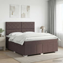 vidaXL Boxspring ágy matraccal Sötét Barna 180 x 200 cm Szövet