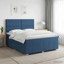 vidaXL Boxspring ágy matraccal fejtámlával Kék 160 x 200 cm Szövet