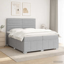 vidaXL Boxspring ágy matraccal Világosszürke 200 x 200 cm Szövet