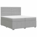 vidaXL Boxspring ágy matraccal Világosszürke 200 x 200 cm Szövet