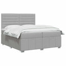 vidaXL Boxspring ágy matraccal Világosszürke 200 x 200 cm Szövet