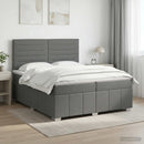 vidaXL Boxspring ágy matraccal Sötétszürke 200 x 200 cm Szövet