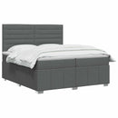 vidaXL Boxspring ágy matraccal Sötétszürke 200 x 200 cm Szövet
