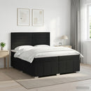 vidaXL Boxspring ágy matraccal fejtámlával Fekete 200 x 200 cm Szövet