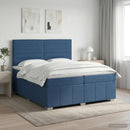 vidaXL Boxspring ágy matraccal fejtámlával Kék 200 x 200 cm Szövet