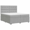 vidaXL Boxspring ágy matraccal Világosszürke 200 x 200 cm Szövet
