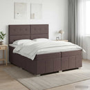 vidaXL Boxspring ágy matraccal Sötét Barna 200 x 200 cm Szövet