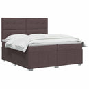 vidaXL Boxspring ágy matraccal Sötét Barna 200 x 200 cm Szövet
