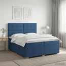 vidaXL Boxspring ágy matraccal fejtámlával Kék 200 x 200 cm Szövet