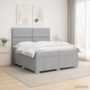 vidaXL Boxspring ágy matraccal Világosszürke 200 x 200 cm Szövet
