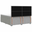 vidaXL Boxspring ágy matraccal Világosszürke 200 x 200 cm Szövet
