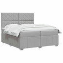 vidaXL Boxspring ágy matraccal Világosszürke 200 x 200 cm Szövet