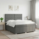 vidaXL Boxspring ágy matraccal Sötétszürke 200 x 200 cm Szövet
