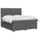 vidaXL Boxspring ágy matraccal Sötétszürke 200 x 200 cm Szövet