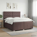vidaXL Boxspring ágy matraccal Sötét Barna 200 x 200 cm Szövet