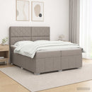 vidaXL Boxspring ágy matraccal Tópszínű 200 x 200 cm Szövet