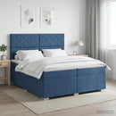 vidaXL Boxspring ágy matraccal fejtámlával Kék 200 x 200 cm Szövet