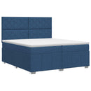 vidaXL Boxspring ágy matraccal fejtámlával Kék 200 x 200 cm Szövet