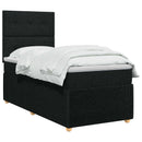 vidaXL Boxspring ágy matraccal fejtámlával Fekete 80 x 200 cm Szövet
